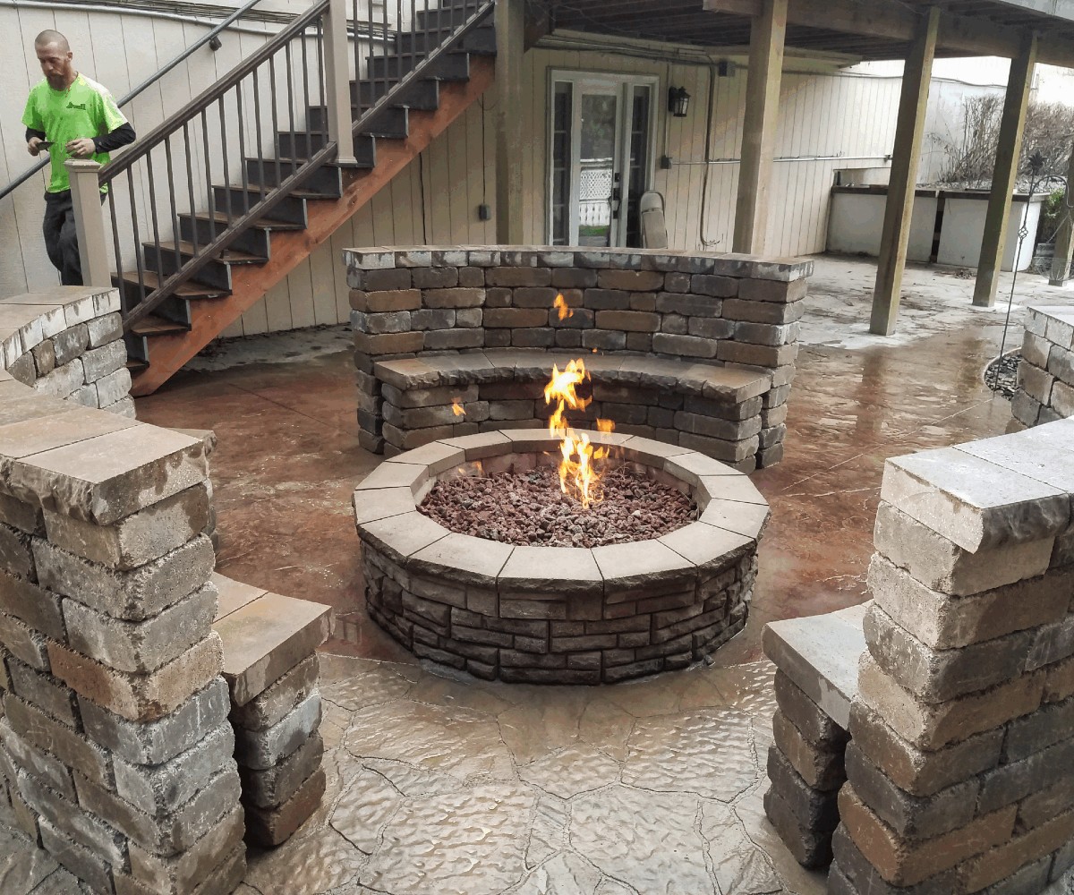 Brick Outdoor Fireplace