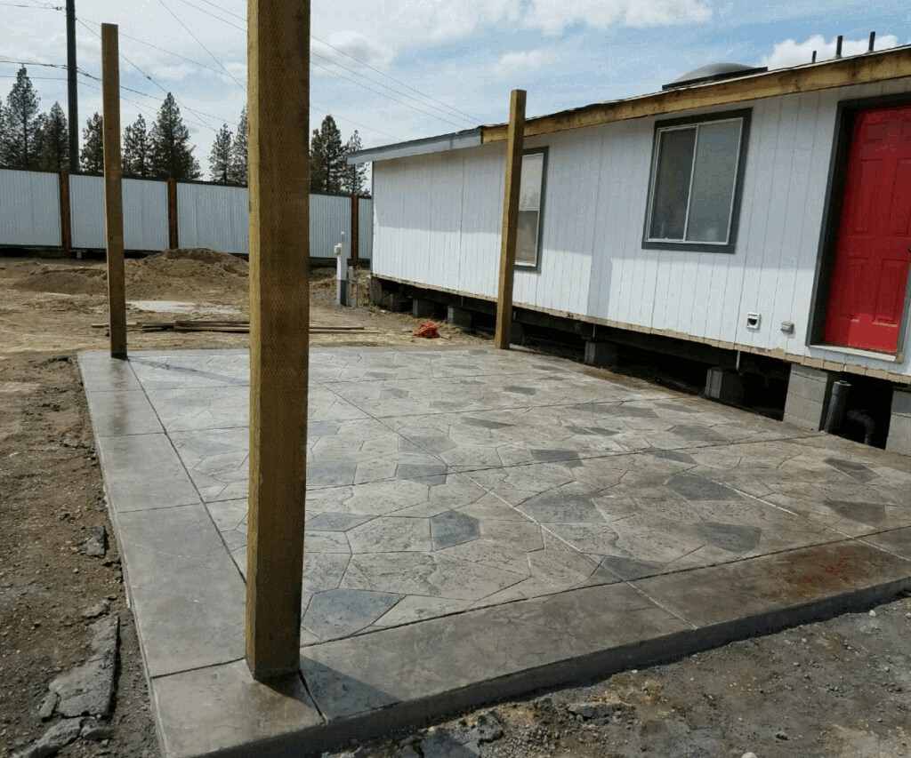 stamped concrete border 105
