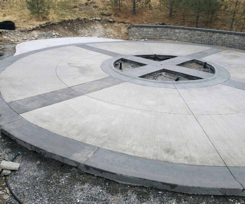 stamped concrete border 107