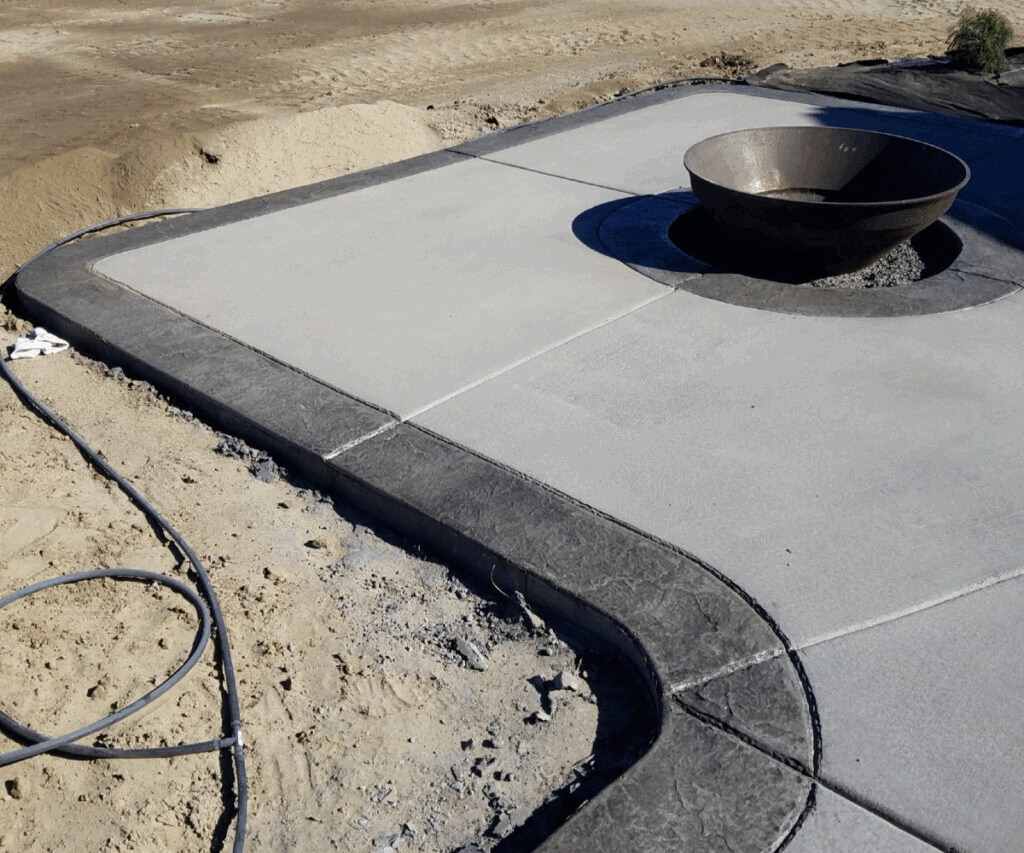 stamped concrete border 132