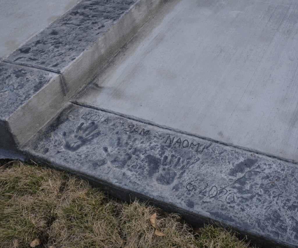 stamped concrete border 145