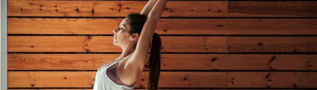 wooden wall yoga