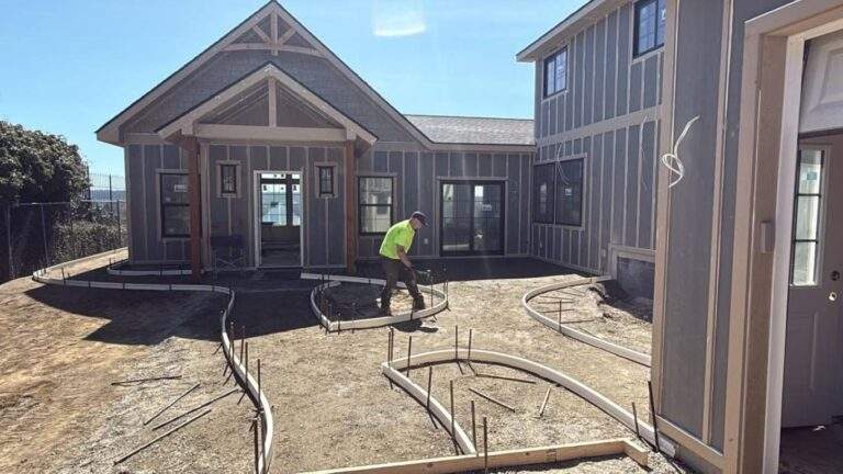 concrete pour for walkway in spokane